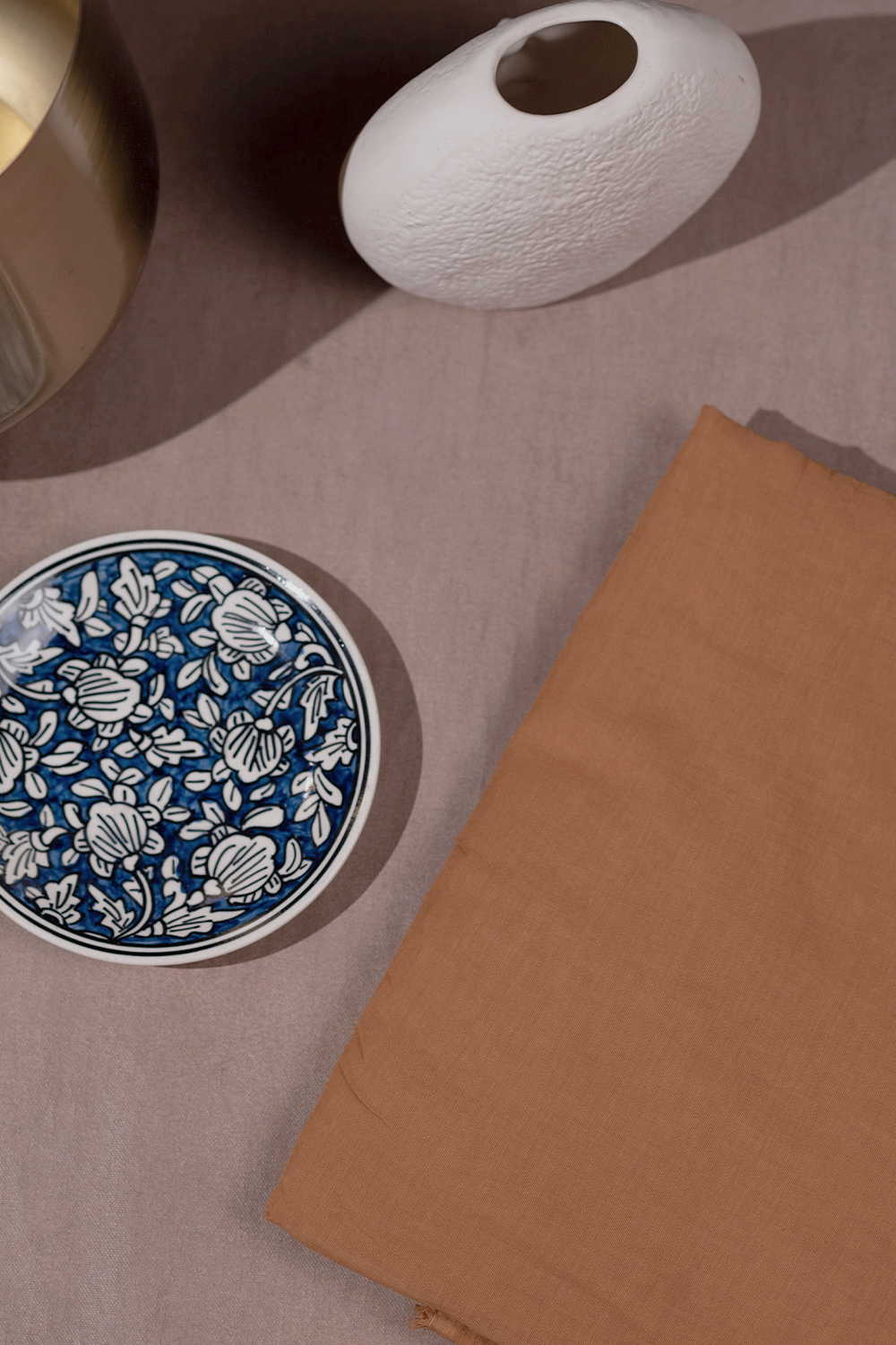Dark Beige Shade Mul Cotton Fabric
