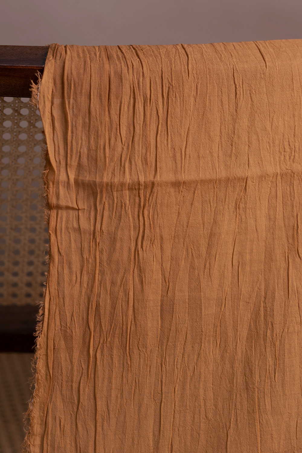 Dark Beige Shade Mul Cotton Fabric - Image 2