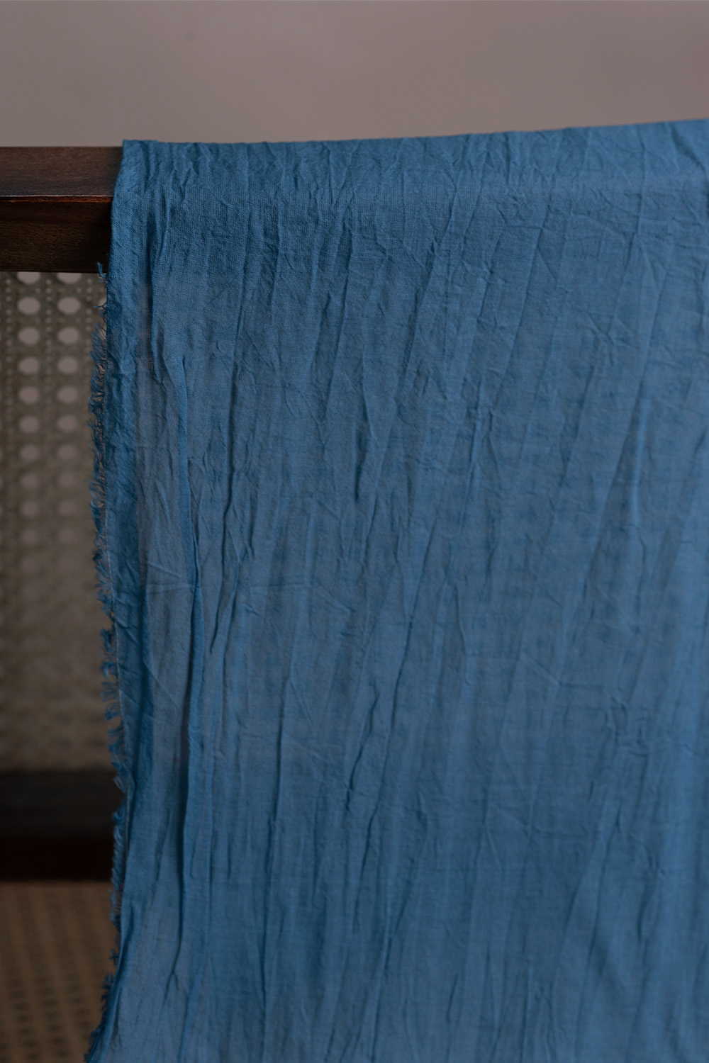 Plain Yale Blue Mul Cotton Fabric - Image 2