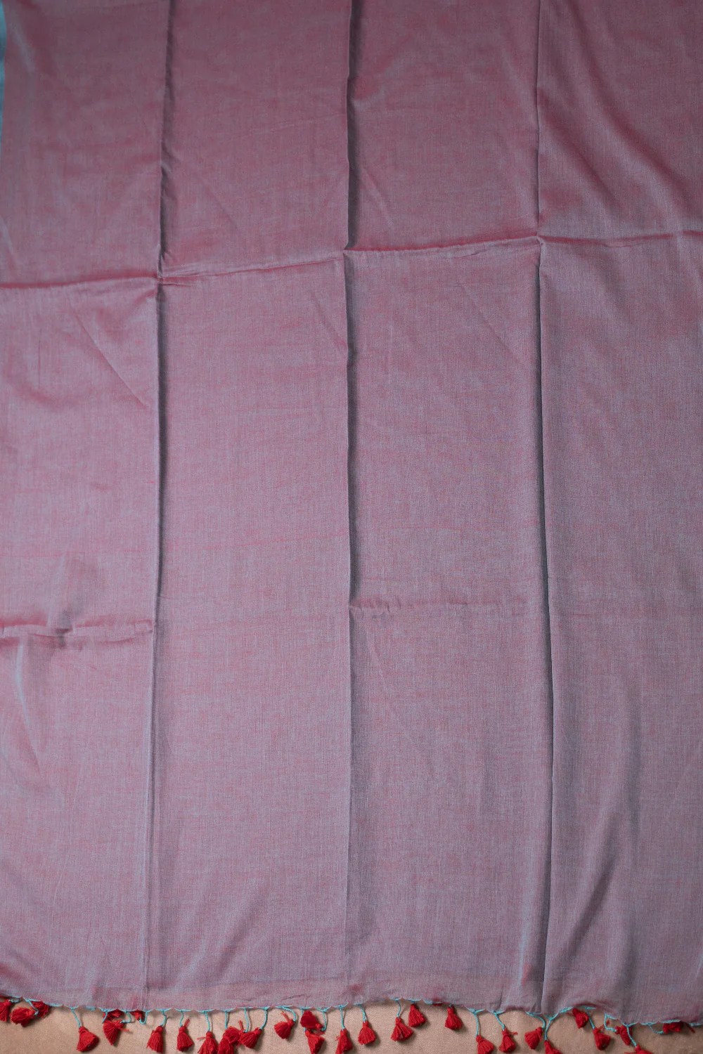 Mauve Purple Handwoven Mul Cotton saree - Image 2