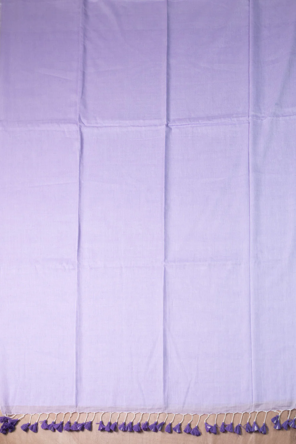 Lavender - Plain Handwoven Mul Cotton saree - Image 3