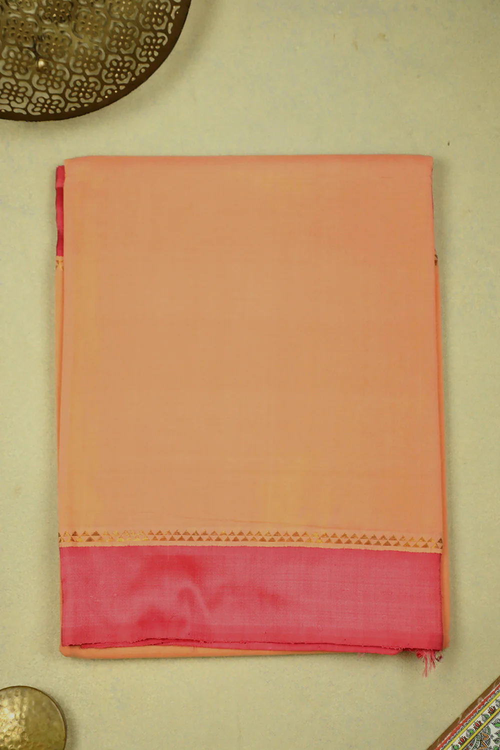 Coral Orange Handwoven Saree