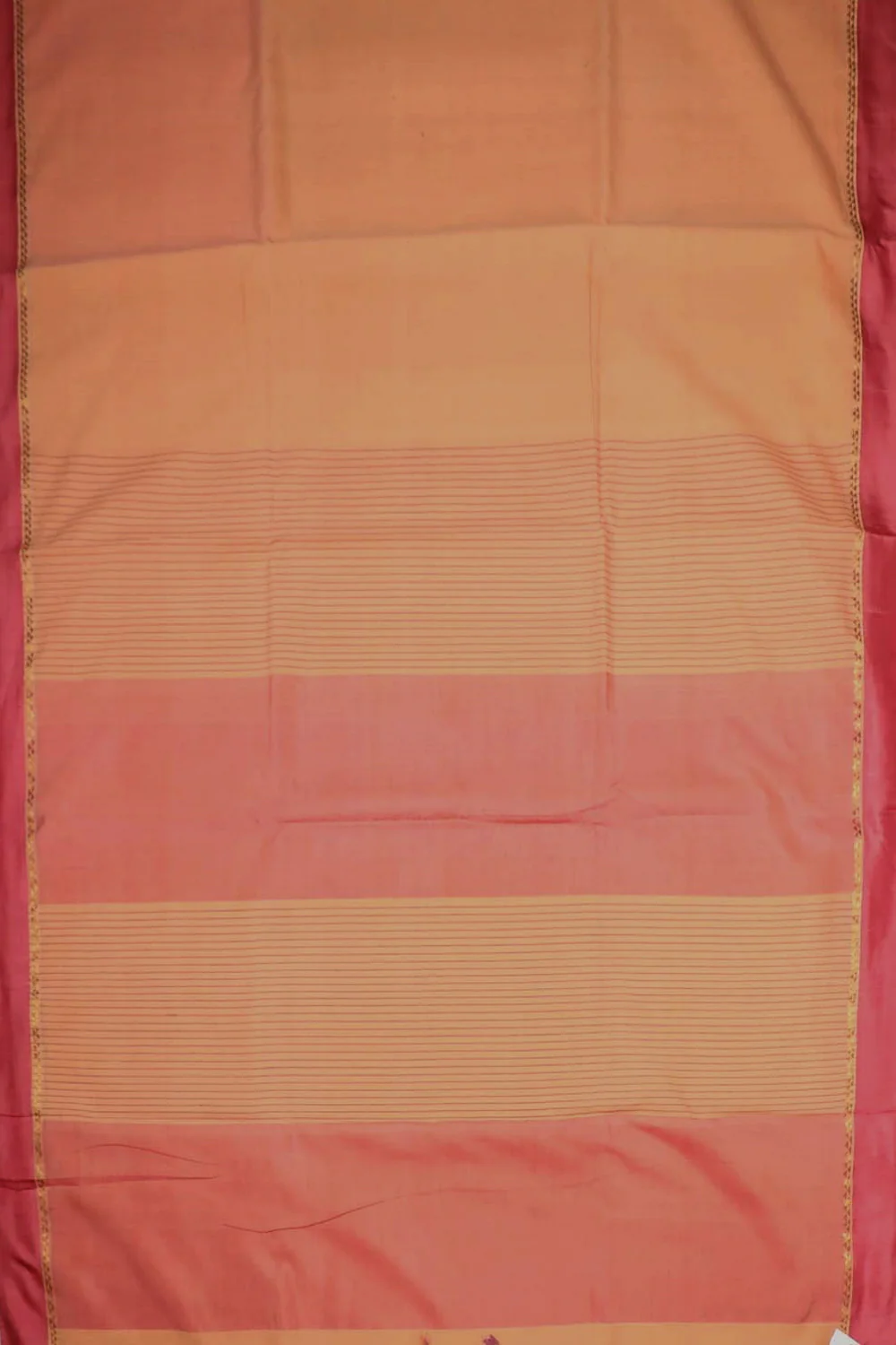 Coral Orange Handwoven Saree - Image 2