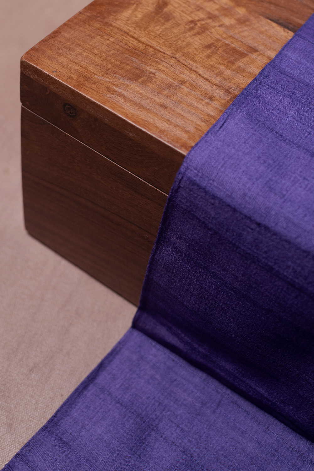 Velvet Purple Handspun Gicha Tussar Silk Fabric - Image 4