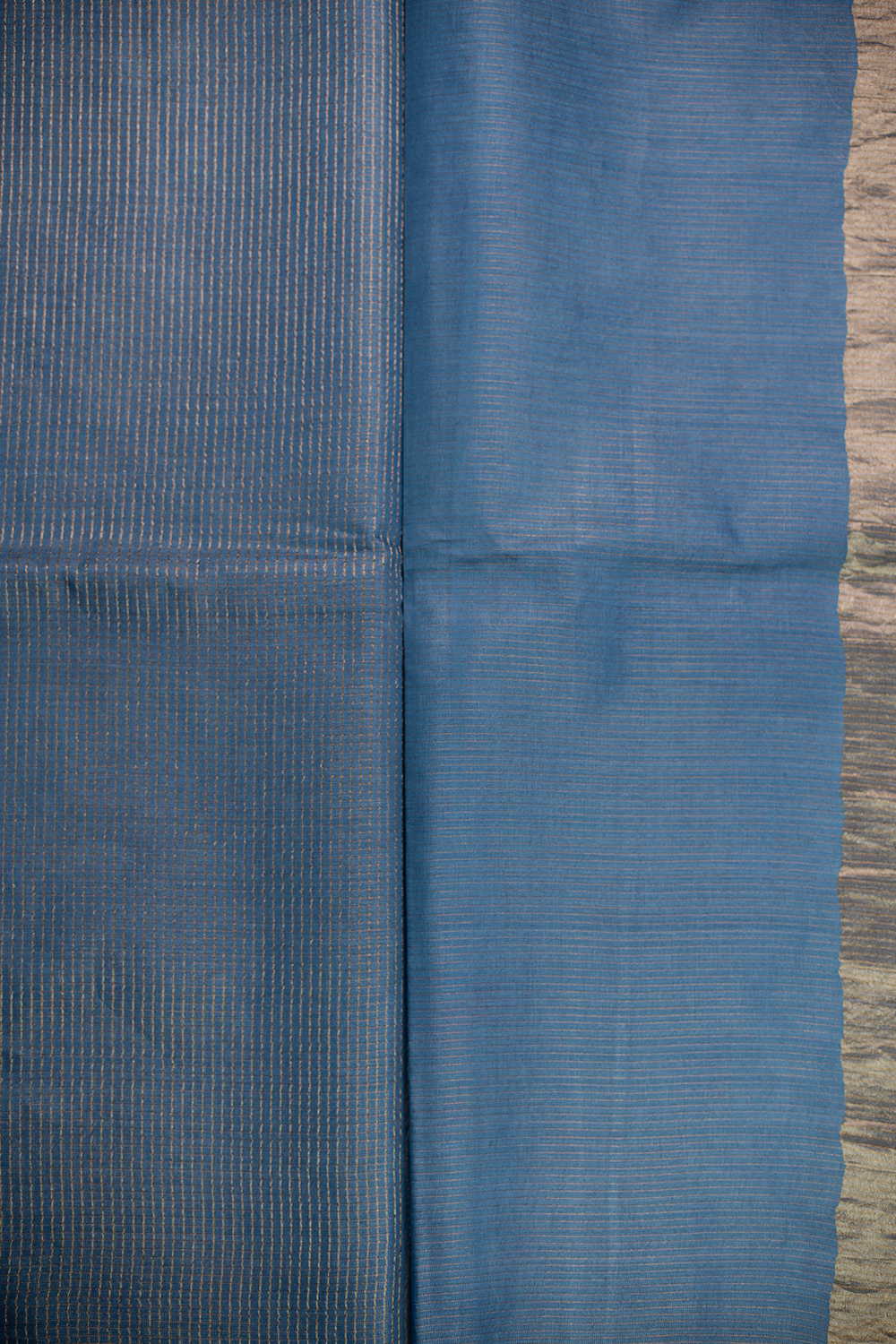 Blue Tussar Silk saree - Image 4
