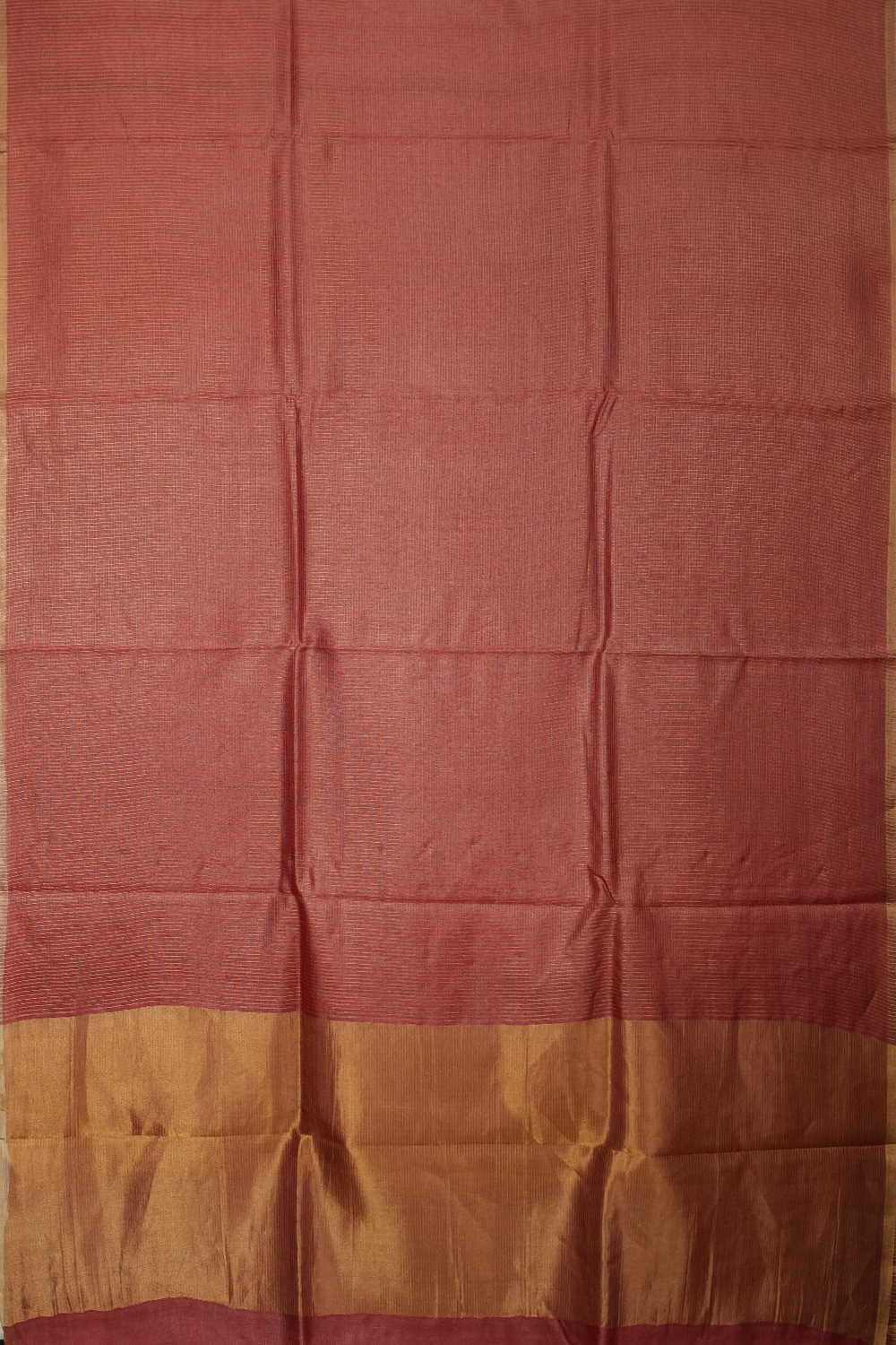 Red Shade with Zari Checks Tussar saree - Image 2