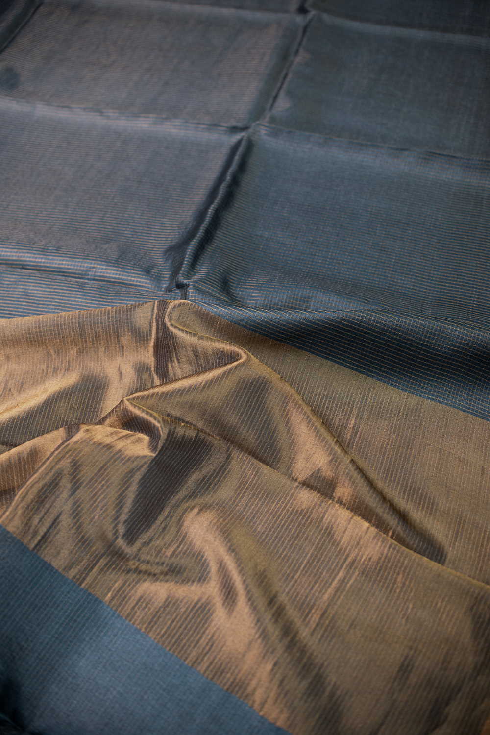 Zari Checks Handwoven Tussar saree - Image 3