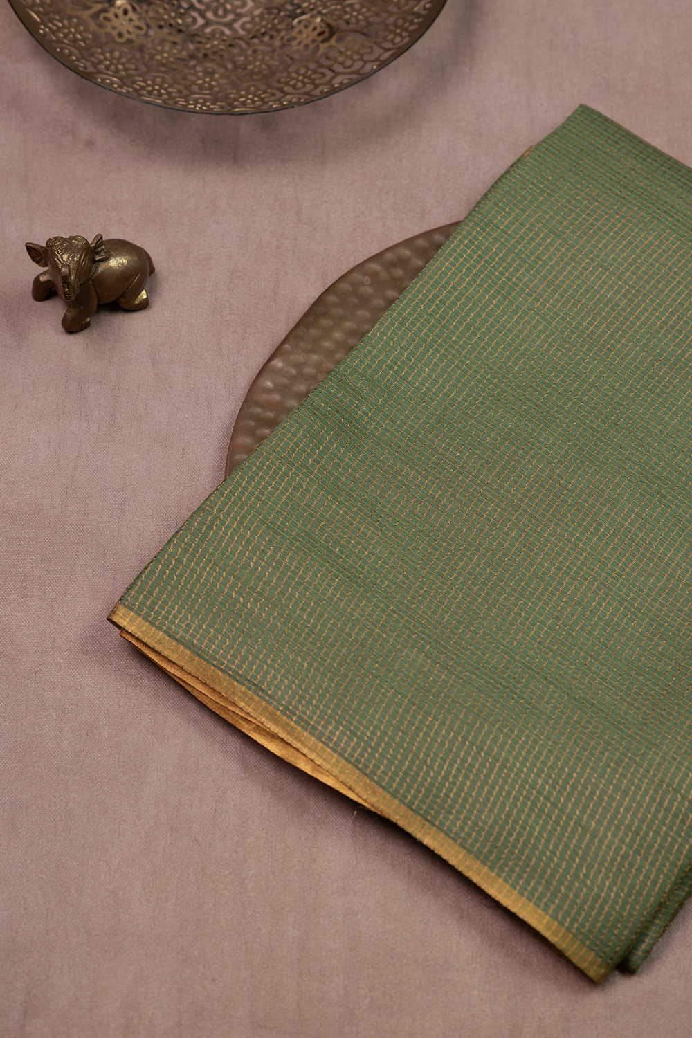 Shade of Green Tussar Silk saree