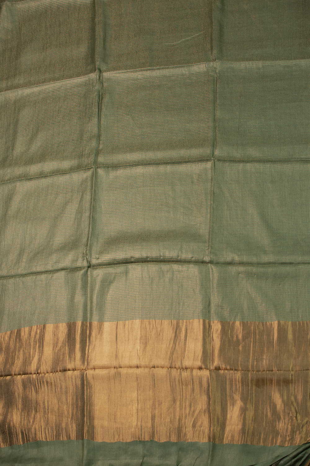 Shade of Green Tussar Silk saree - Image 2