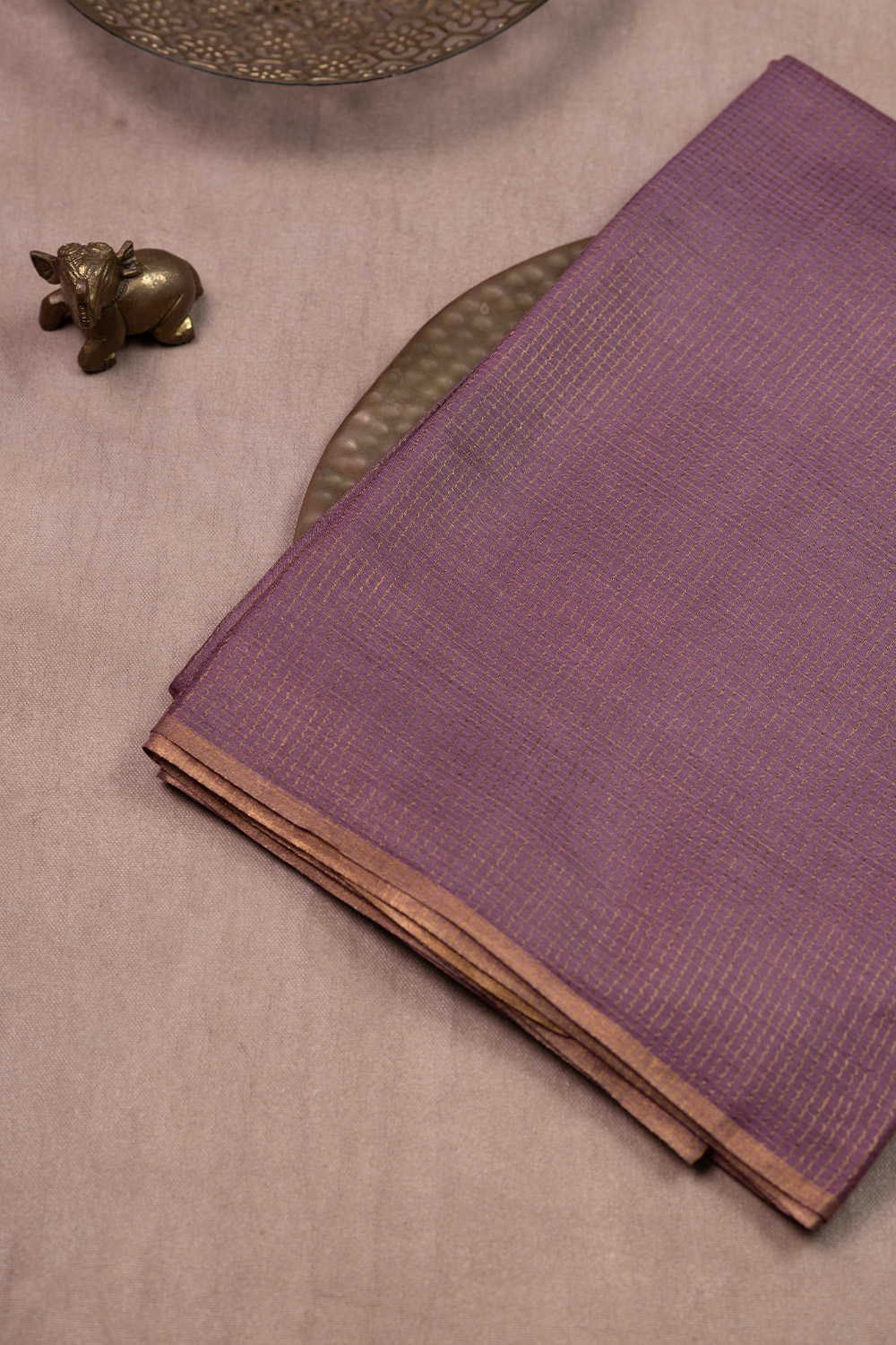 Royal Mauve Purple Tussar Silk saree