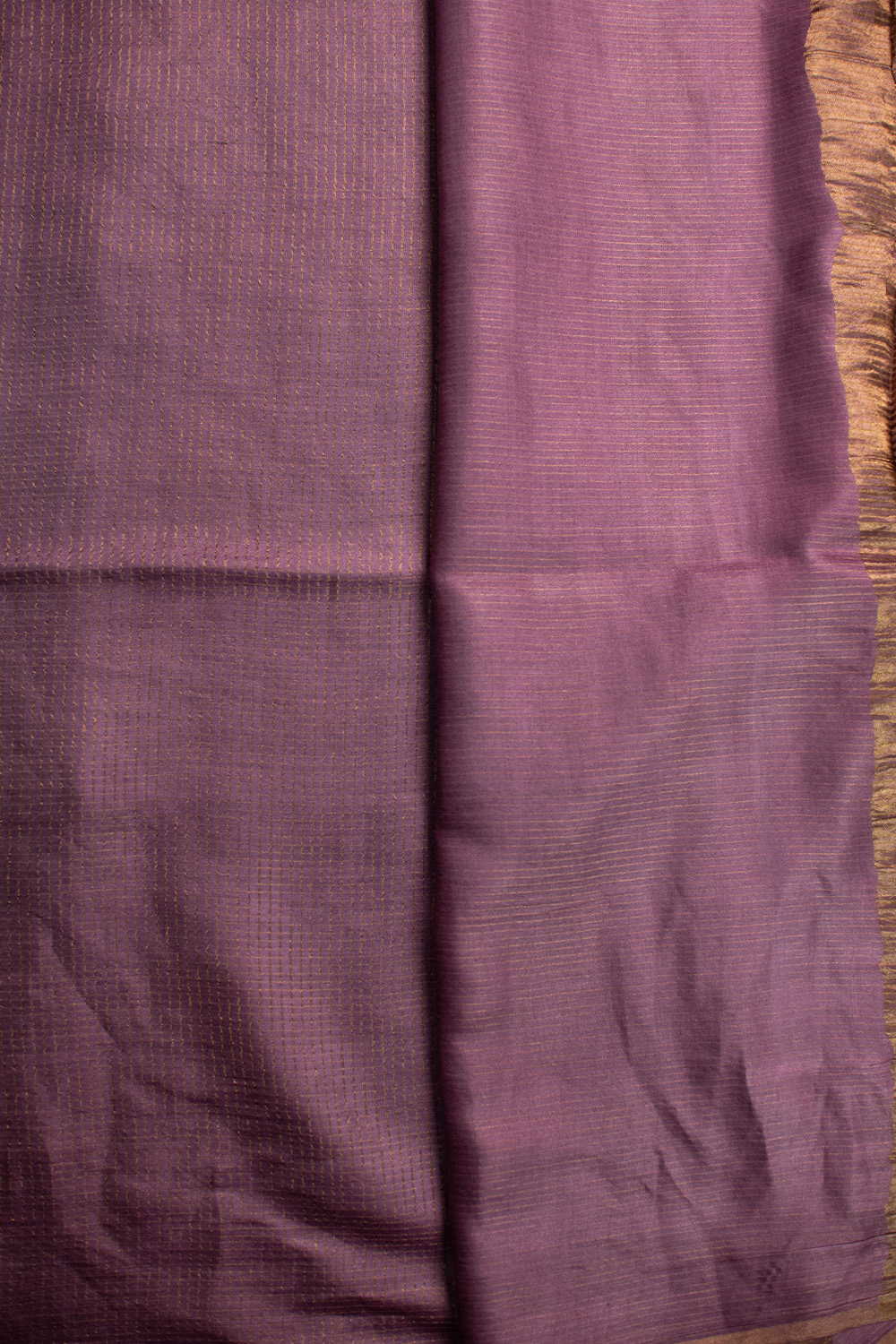 Royal Mauve Purple Tussar Silk saree - Image 4