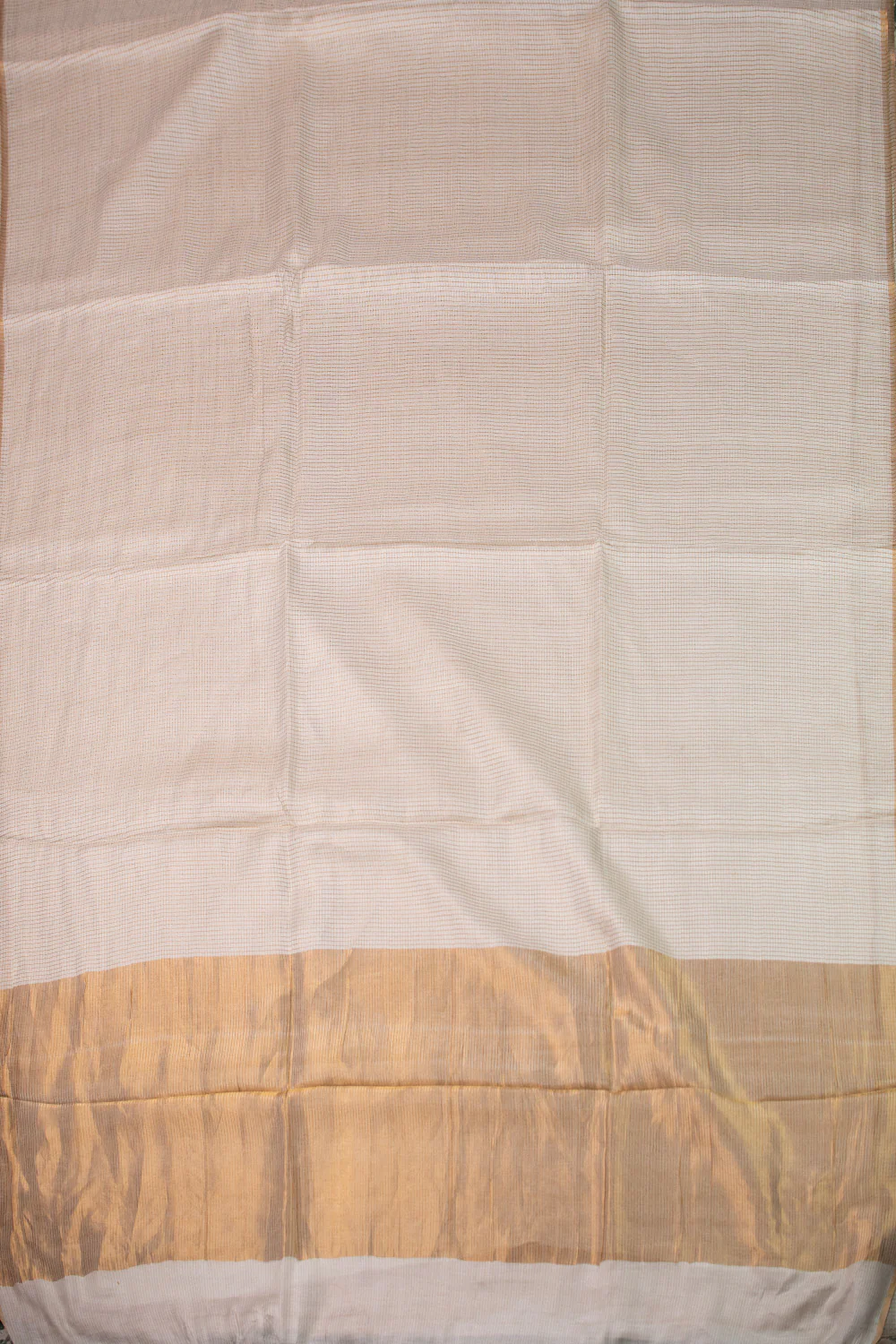 Off-White - Zari Checks Tussar Silk saree - Image 2