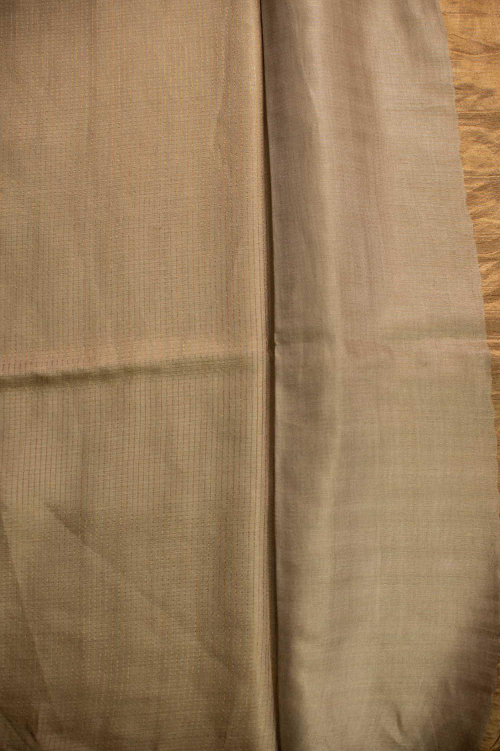 Golden Green Tussar Silk saree - Image 4