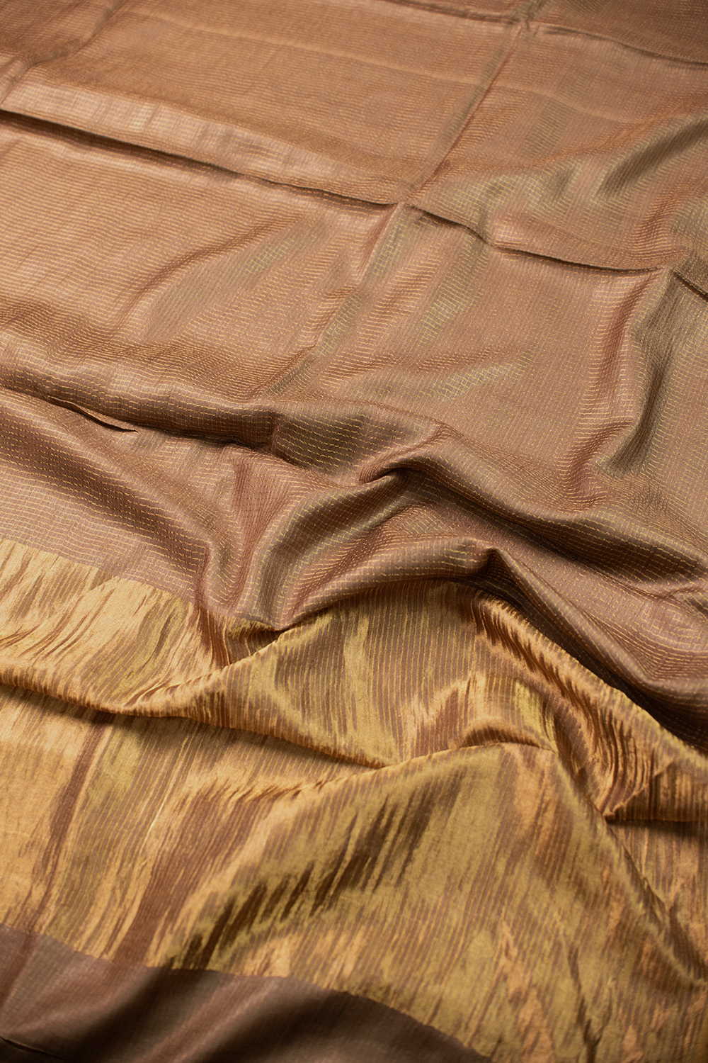 Bronze Shaded Tussar Silk saree - Image 3