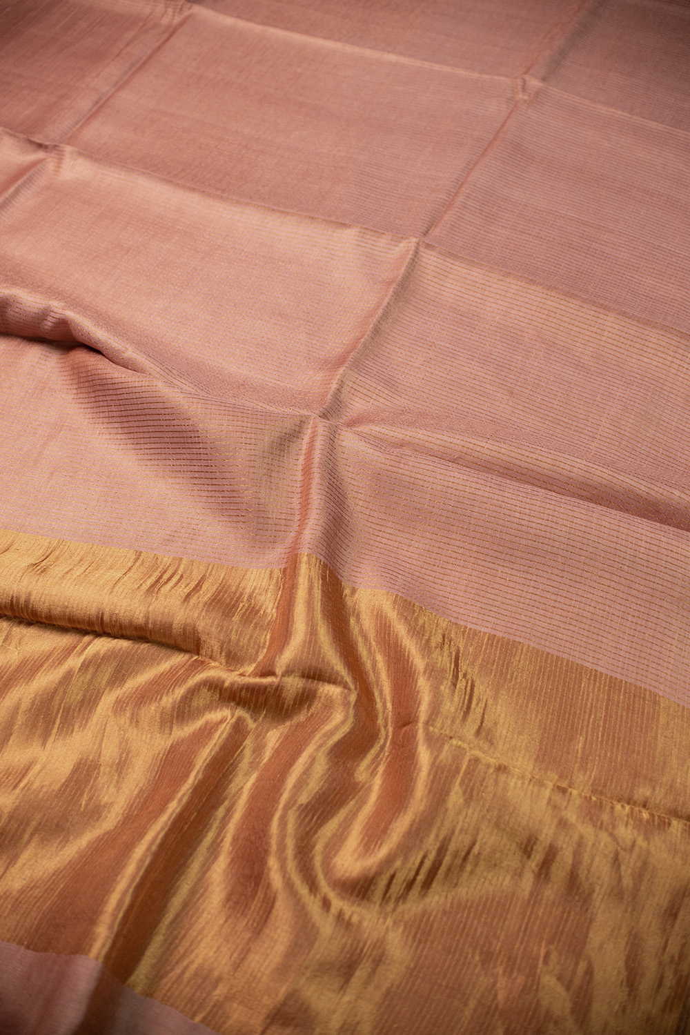 Peach Shaded Tussar Silk saree - Image 3
