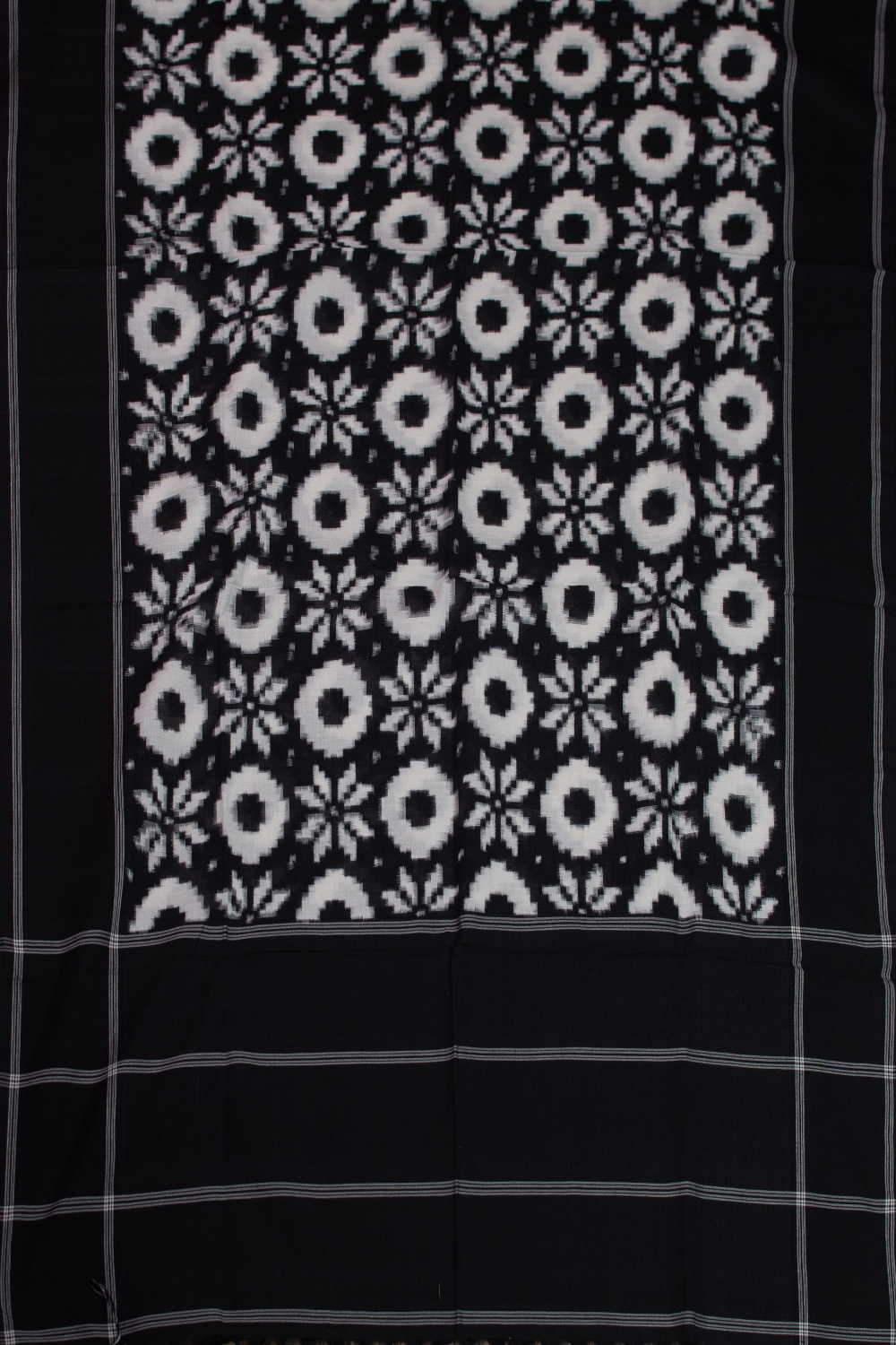 Pitch Black Telia Rumal Ikat Cotton Dupatta - Image 3