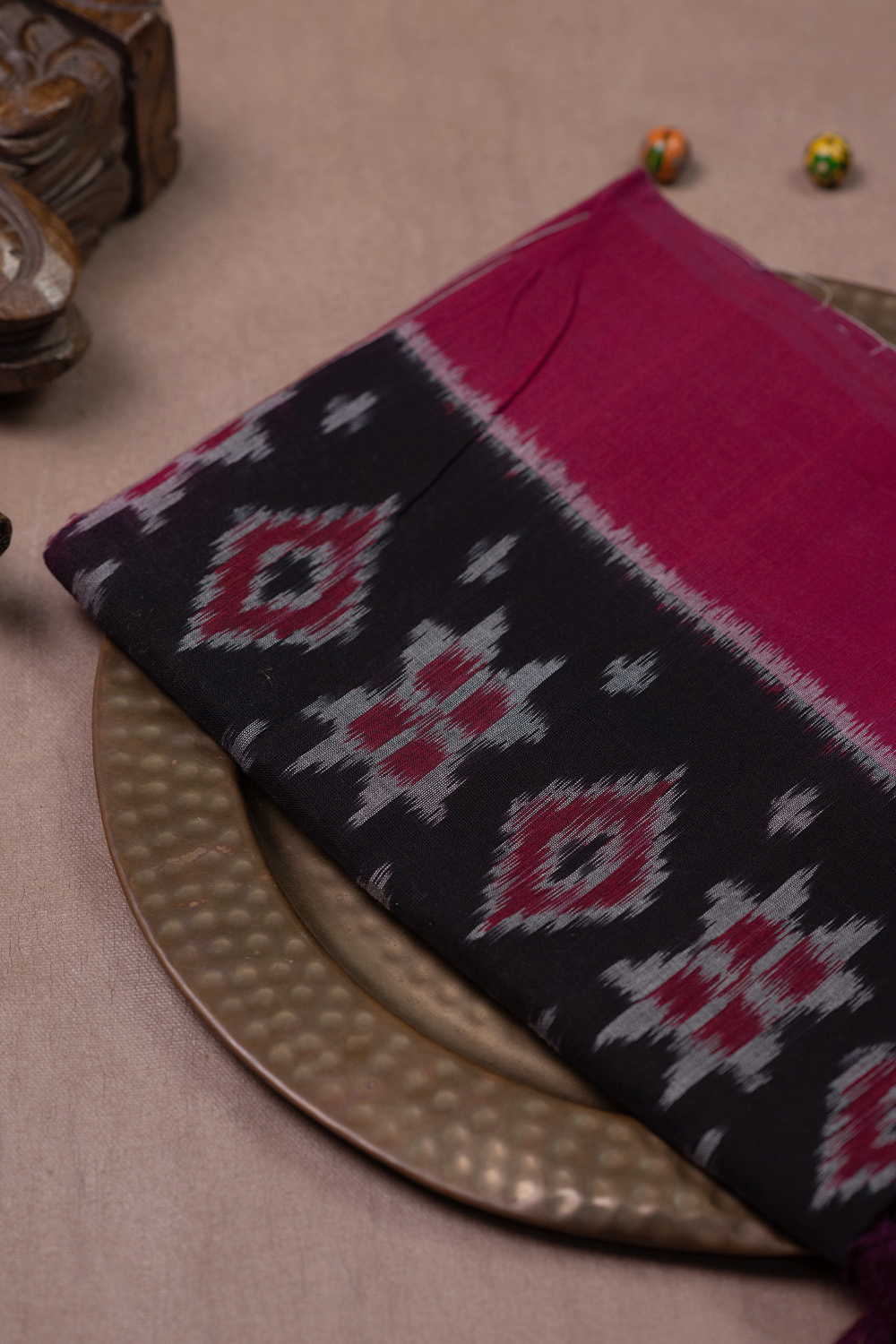 Black Ikat Cotton Dupatta