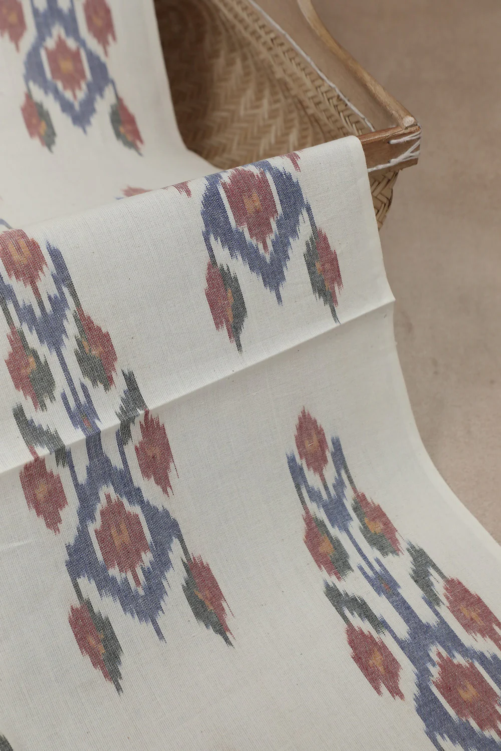 Big Butta on Off-White Pochampally Ikat Cotton Fabric