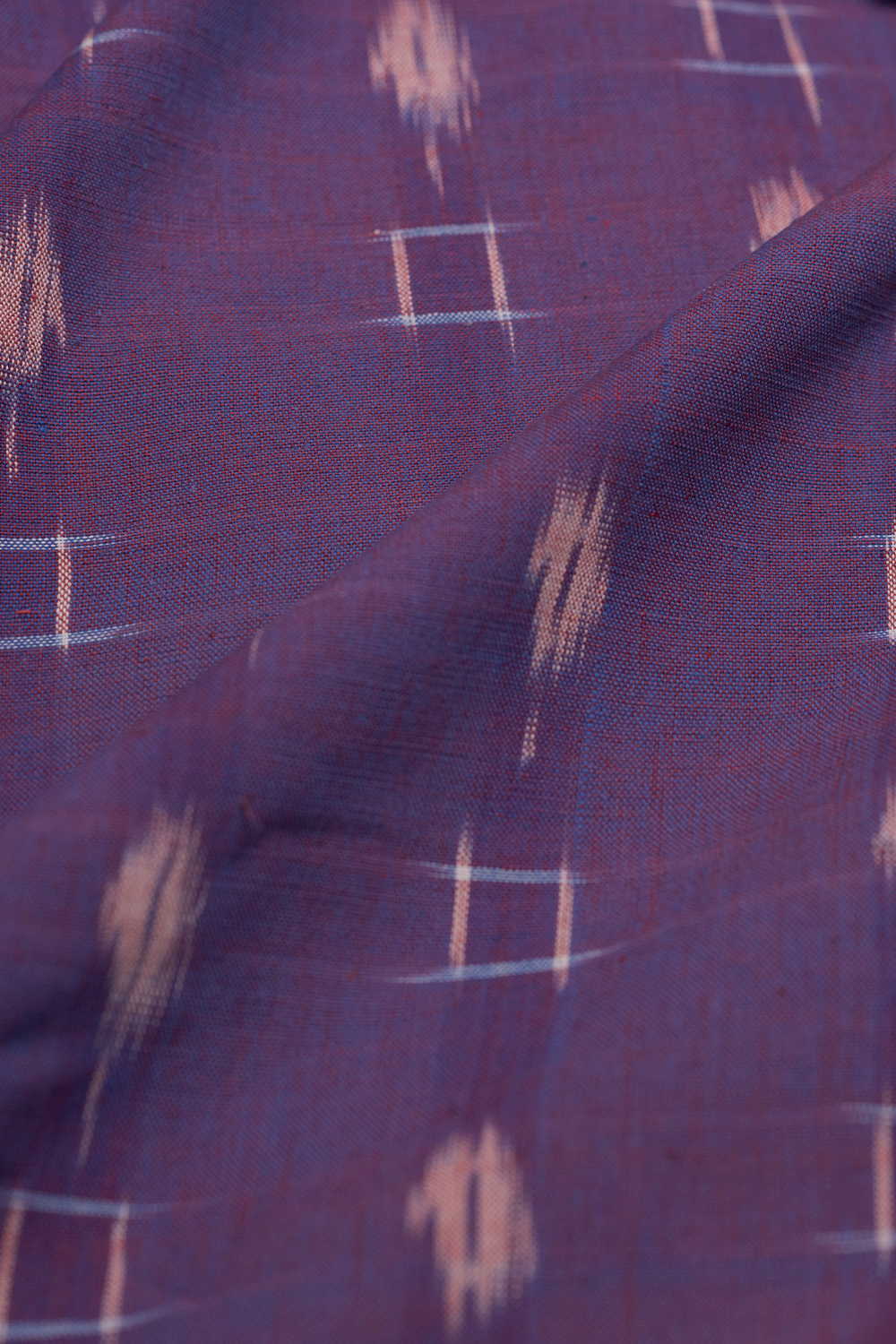 Shades of Purple Double Ikat Cotton Fabric - Image 2