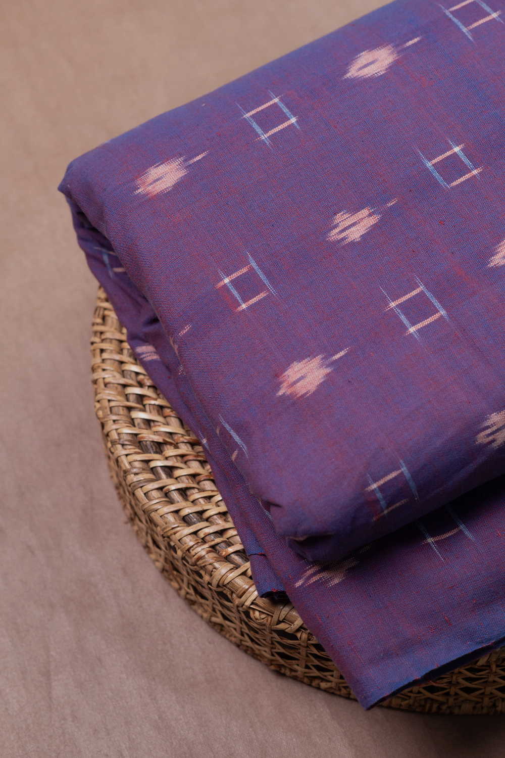 Shades of Purple Double Ikat Cotton Fabric - Image 3