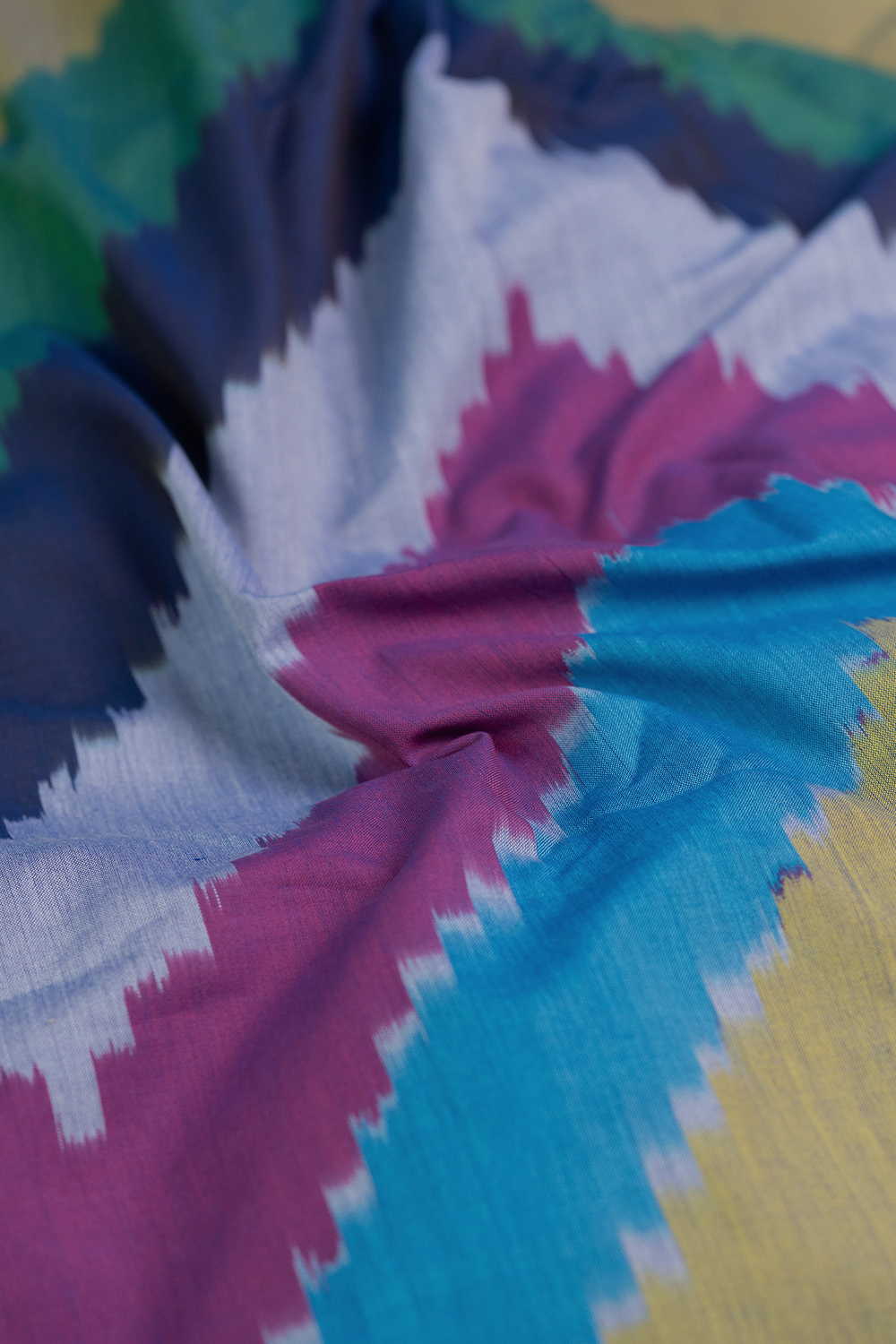 Rainbow Chevron Ikat Cotton Fabric - Image 2