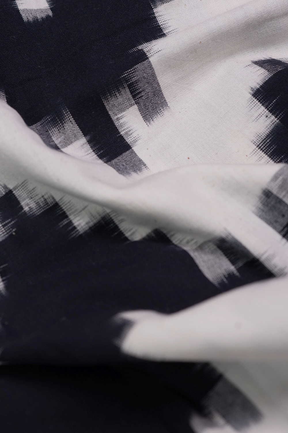 Black Chevron - Cream Ikat Cotton Fabric - Image 2