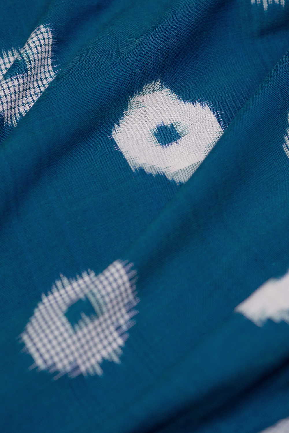 Shades of Twin Shaded Blue Double Ikat Cotton Fabric