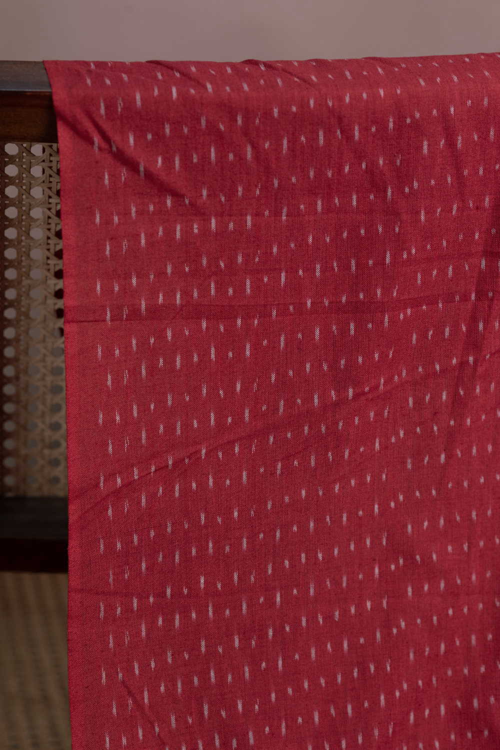 Muted Red Ikat Cotton Fabric - Image 2