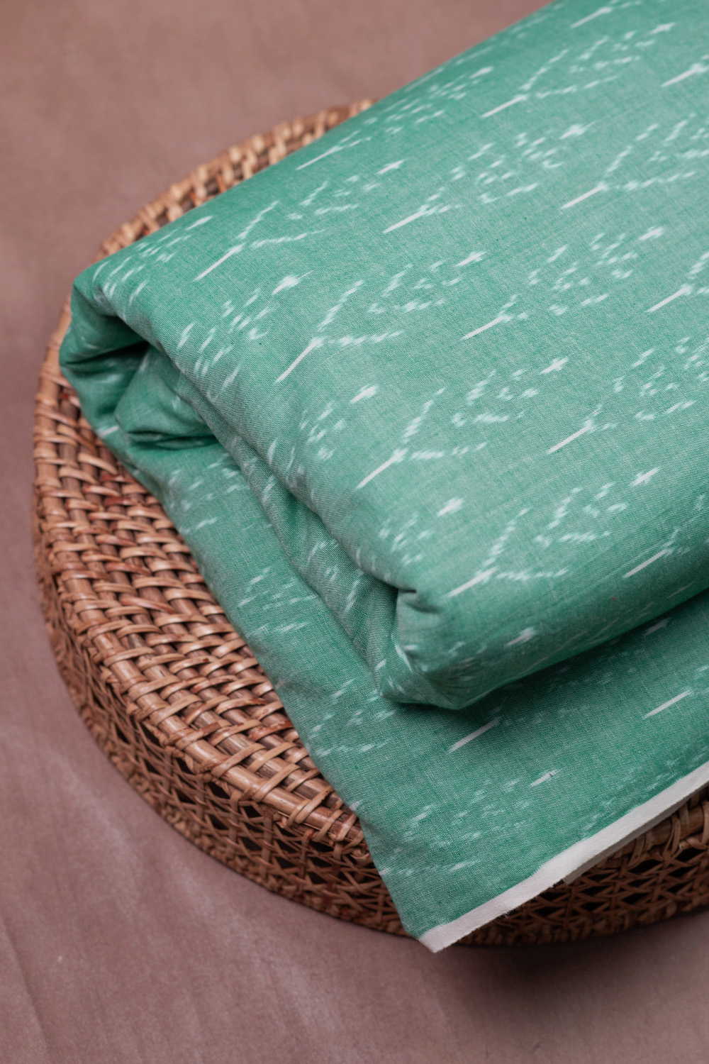 Light Green Ikat Cotton Fabric
