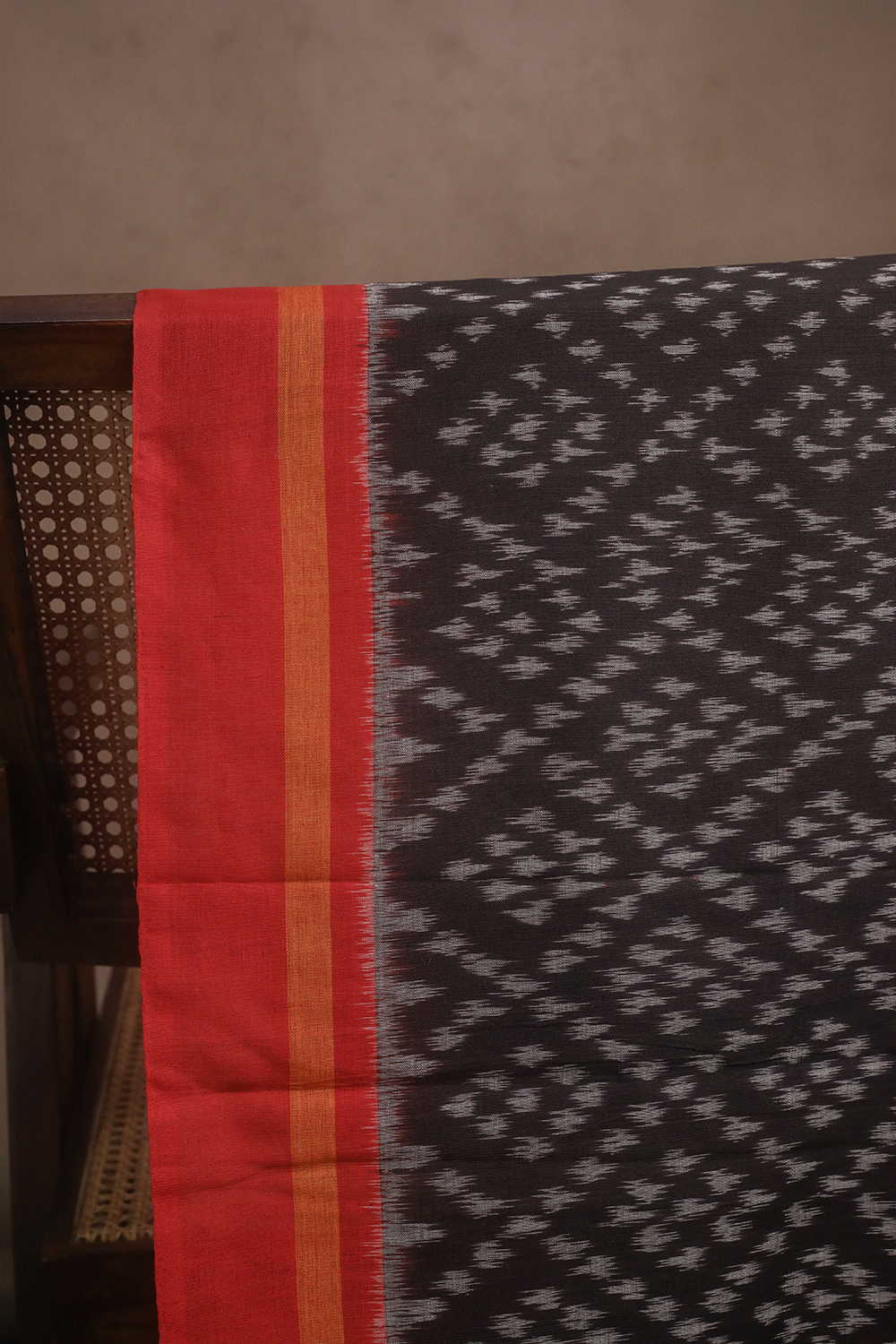 Patterned Design - Black Ikat Cotton Fabric