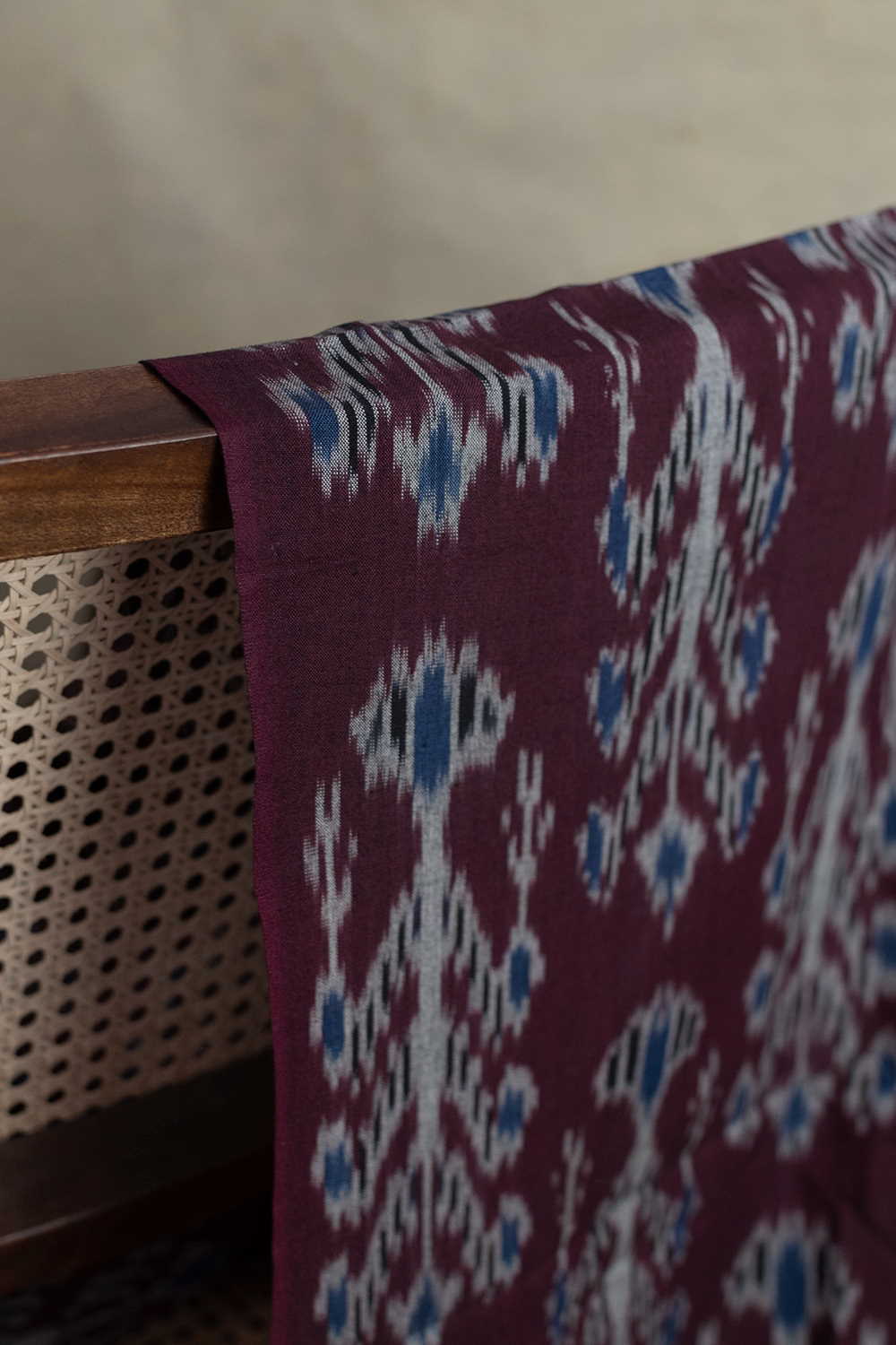 Boysenberry Purple Ikat Cotton Fabric - Image 3