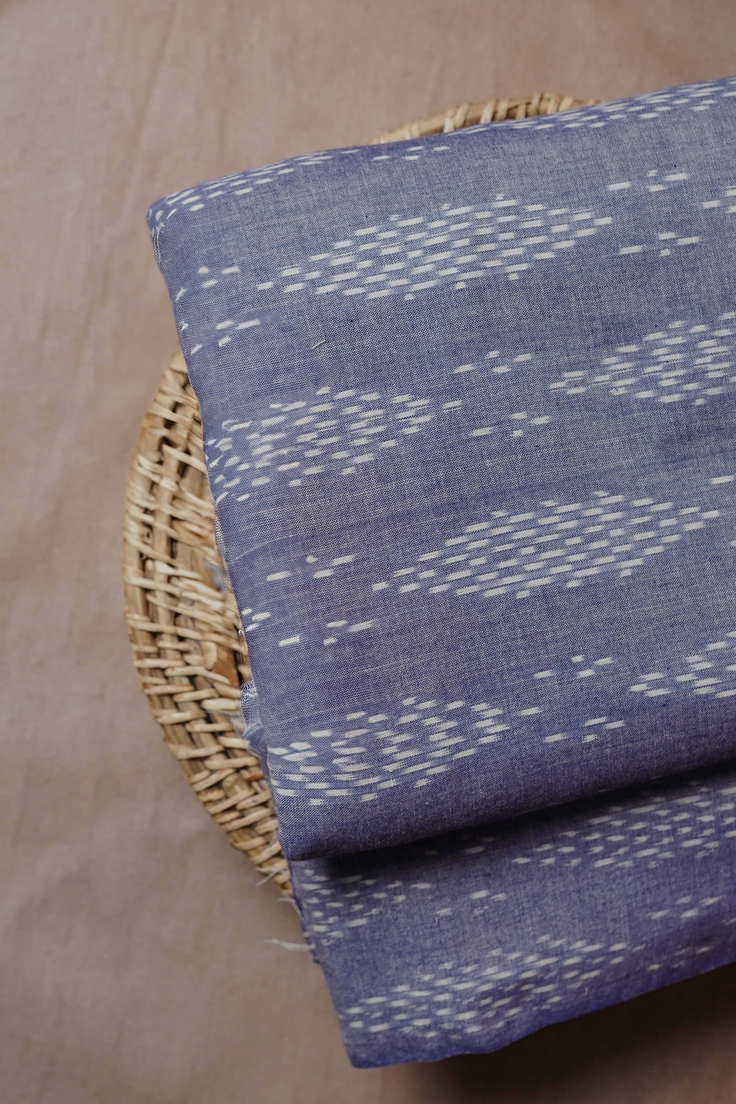 Creamy Grey Ikat Cotton Fabric