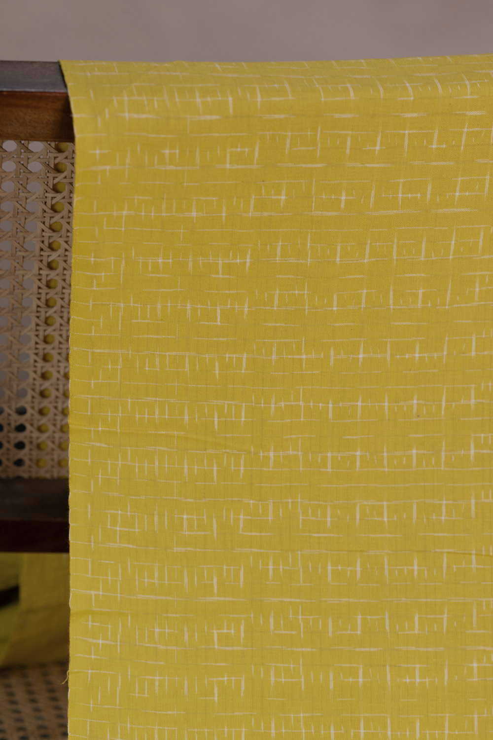 Lemon - Yellow Ikat Cotton Fabric