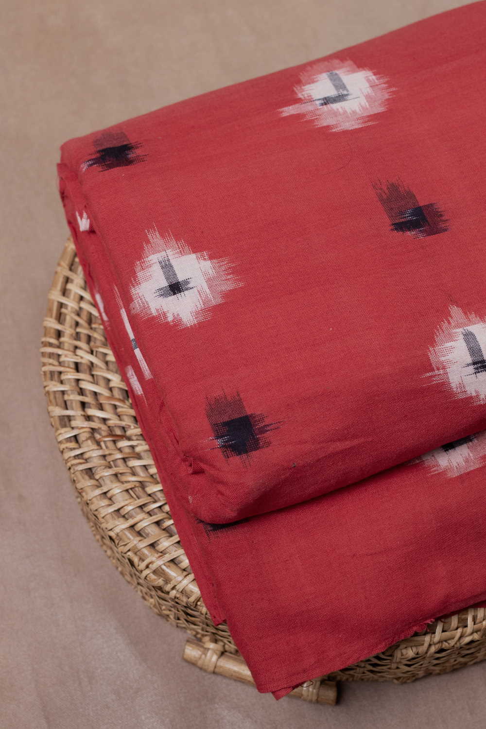 Red Ikat Cotton Fabric