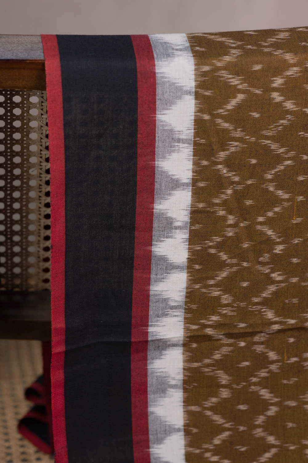 Mehandi Shade Ikat Cotton Fabric