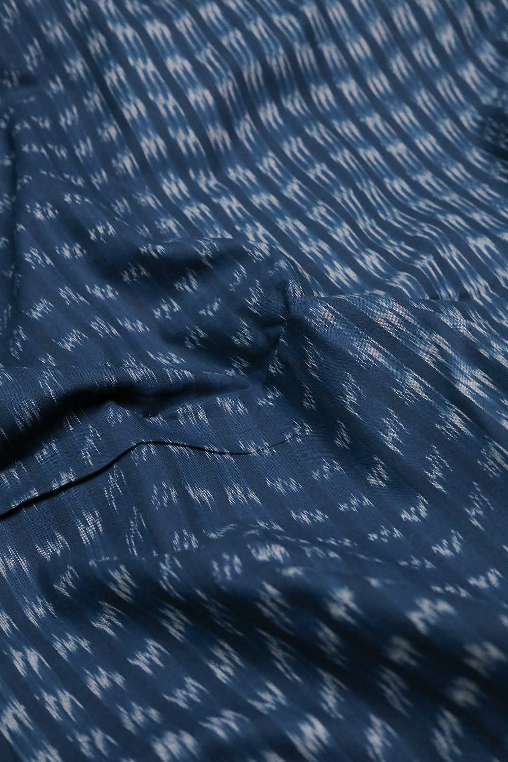 Stripe Patterned - Blue Ikat Cotton Fabric - Image 2