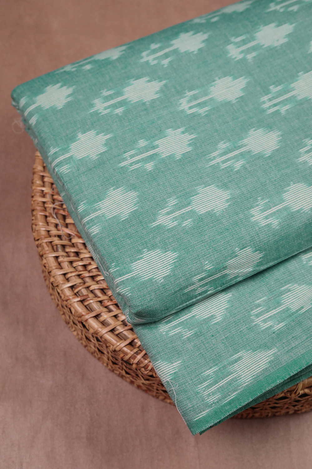 Light Green Ikat Cotton Fabric - Image 2