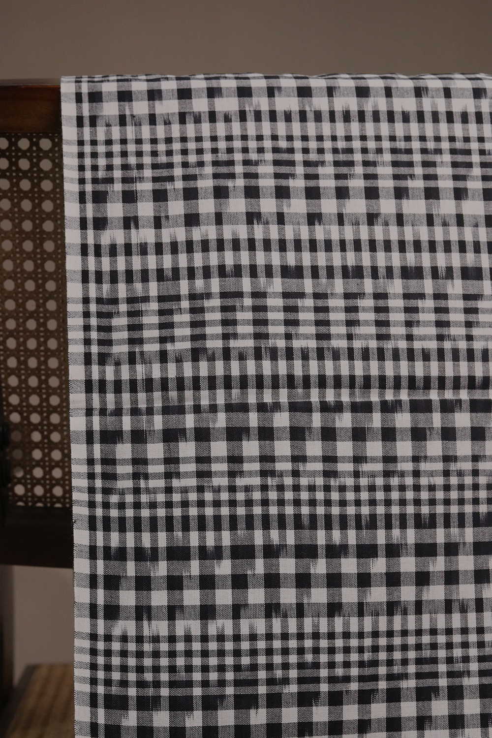 Shadow Plaid Ikat Cotton Fabric