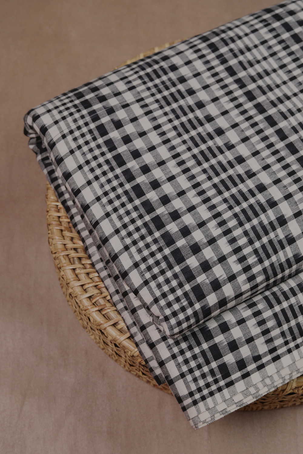 Shadow Plaid Ikat Cotton Fabric - Image 2