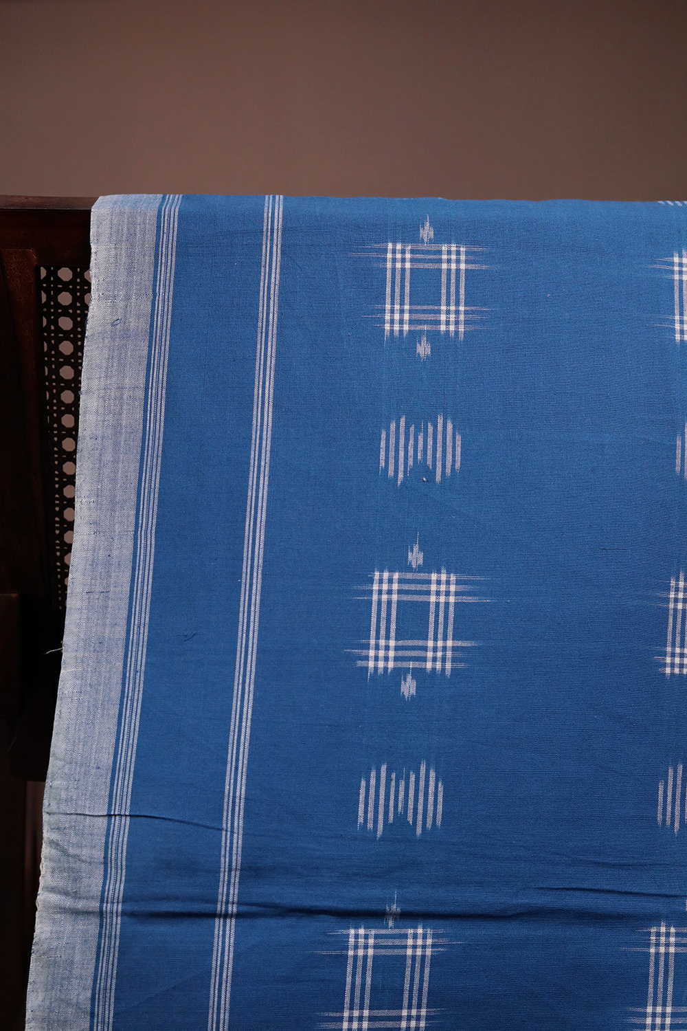 Blue Ikat Cotton Fabric - Image 3