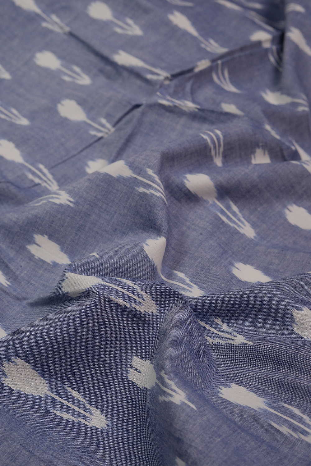 Crean Butta Ikat Cotton Fabric - Image 3