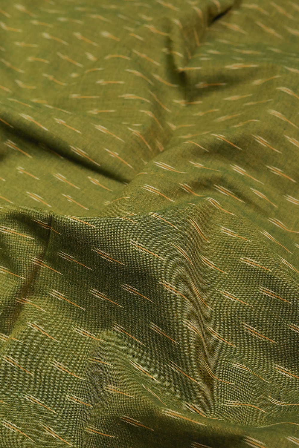 Shades of Green Ikat Cotton Fabric - Image 2