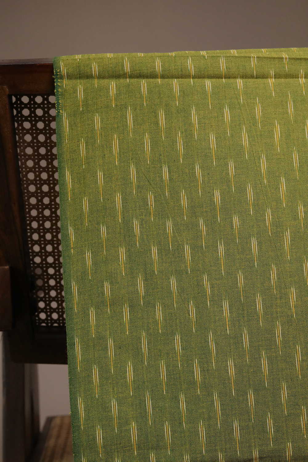 Shades of Green Ikat Cotton Fabric - Image 3