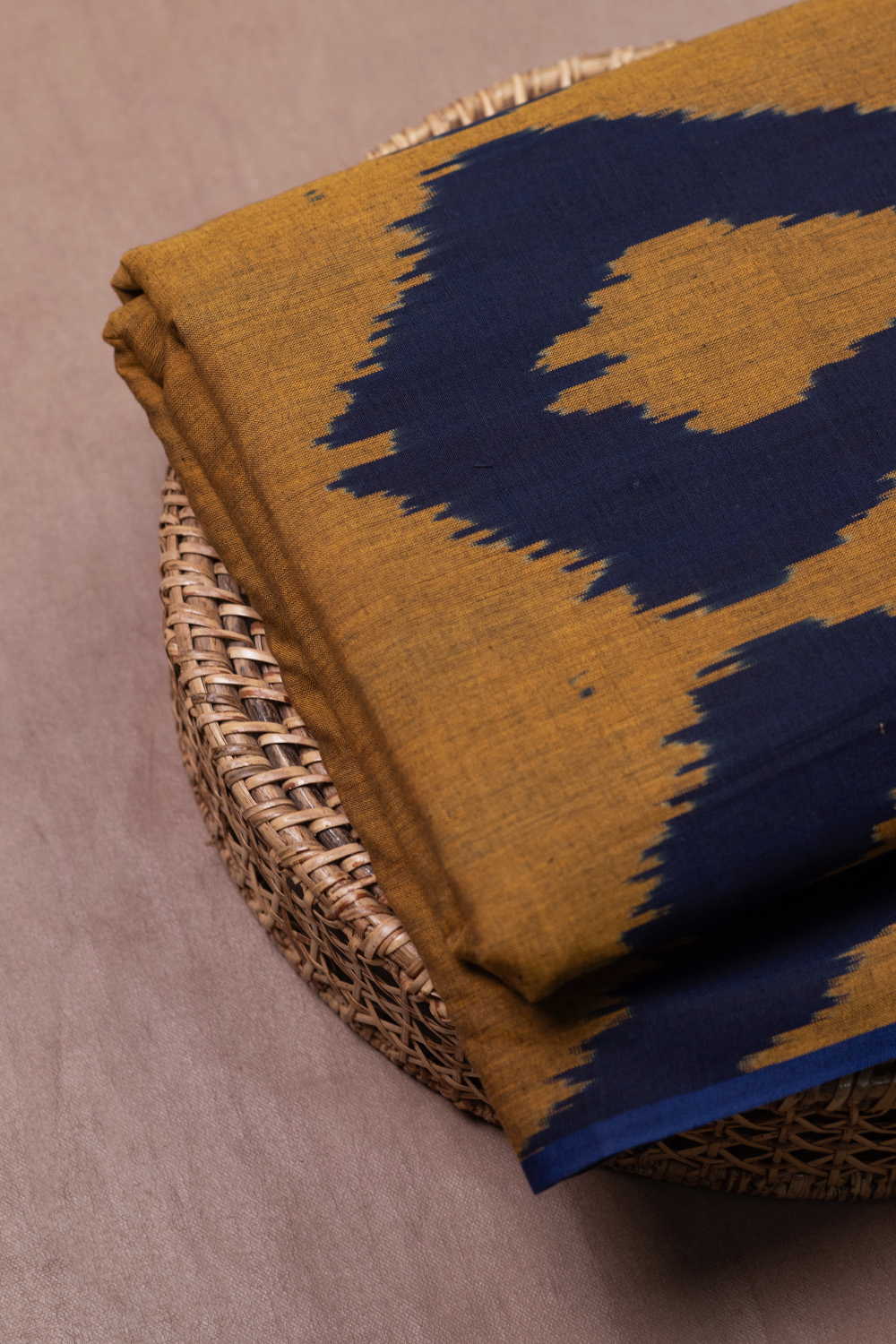 Big Butta - Mustard Yellow Ikat Cotton Fabric
