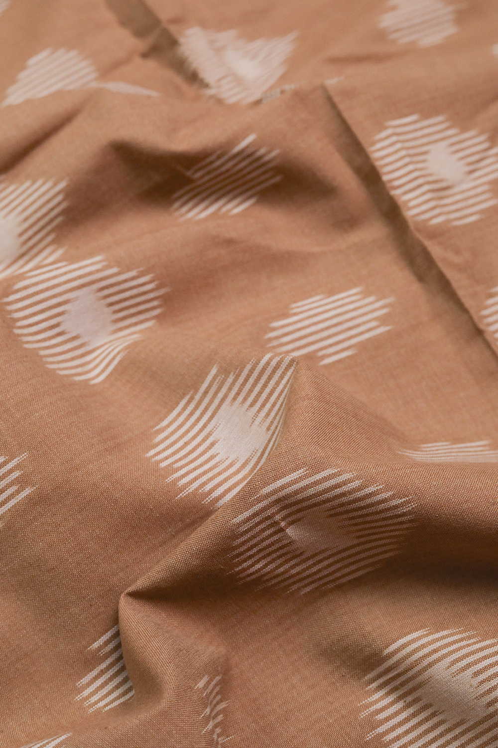 Buttas on Beige Ikat Cotton Fabric - Image 3