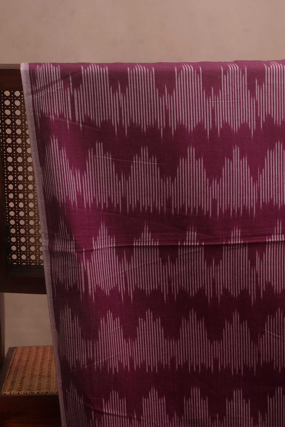 Purple - Irregular Pattern Ikat Cotton Fabric - Image 2