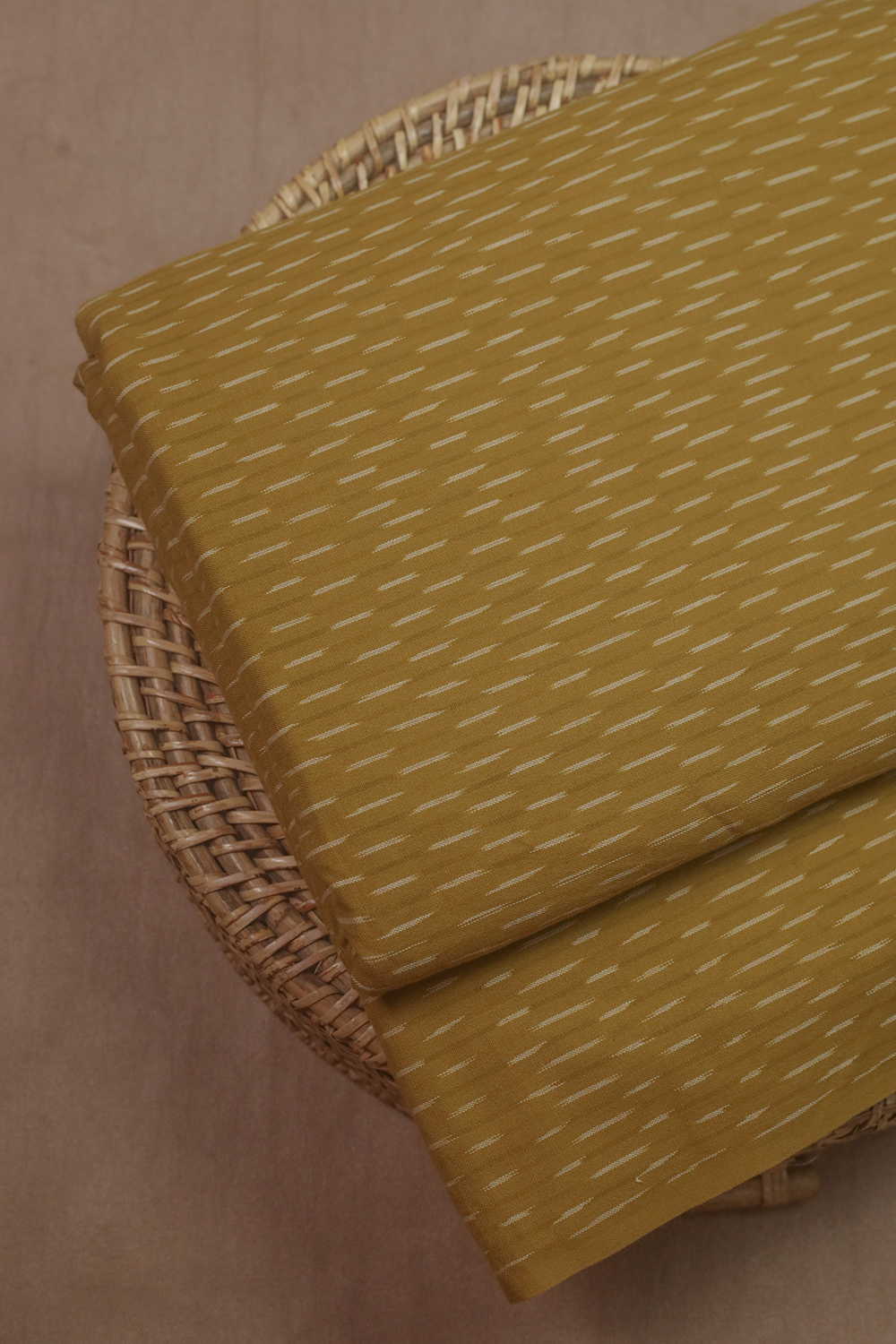 Fenugreek Yellow Ikat Cotton Fabric