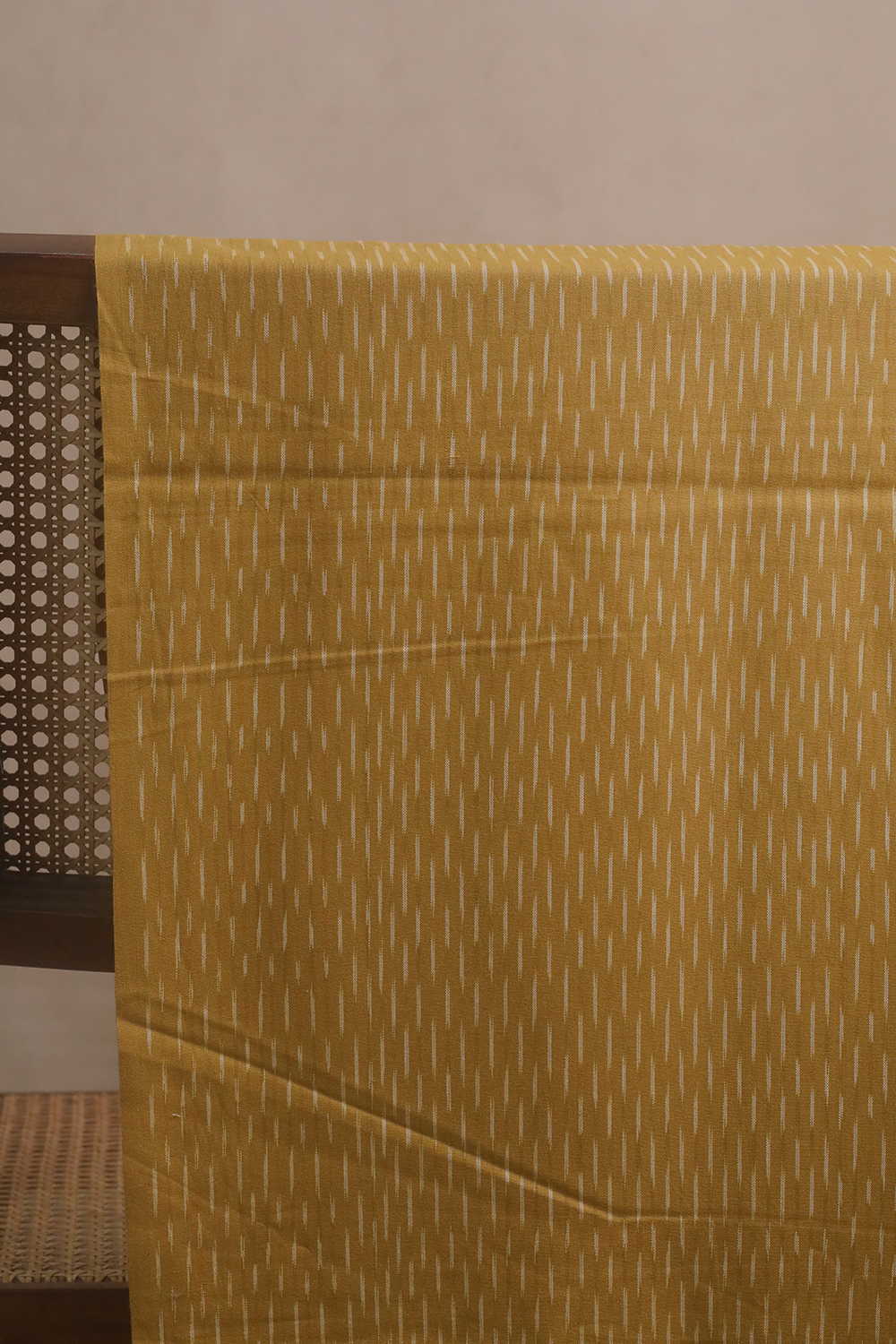 Fenugreek Yellow Ikat Cotton Fabric - Image 2