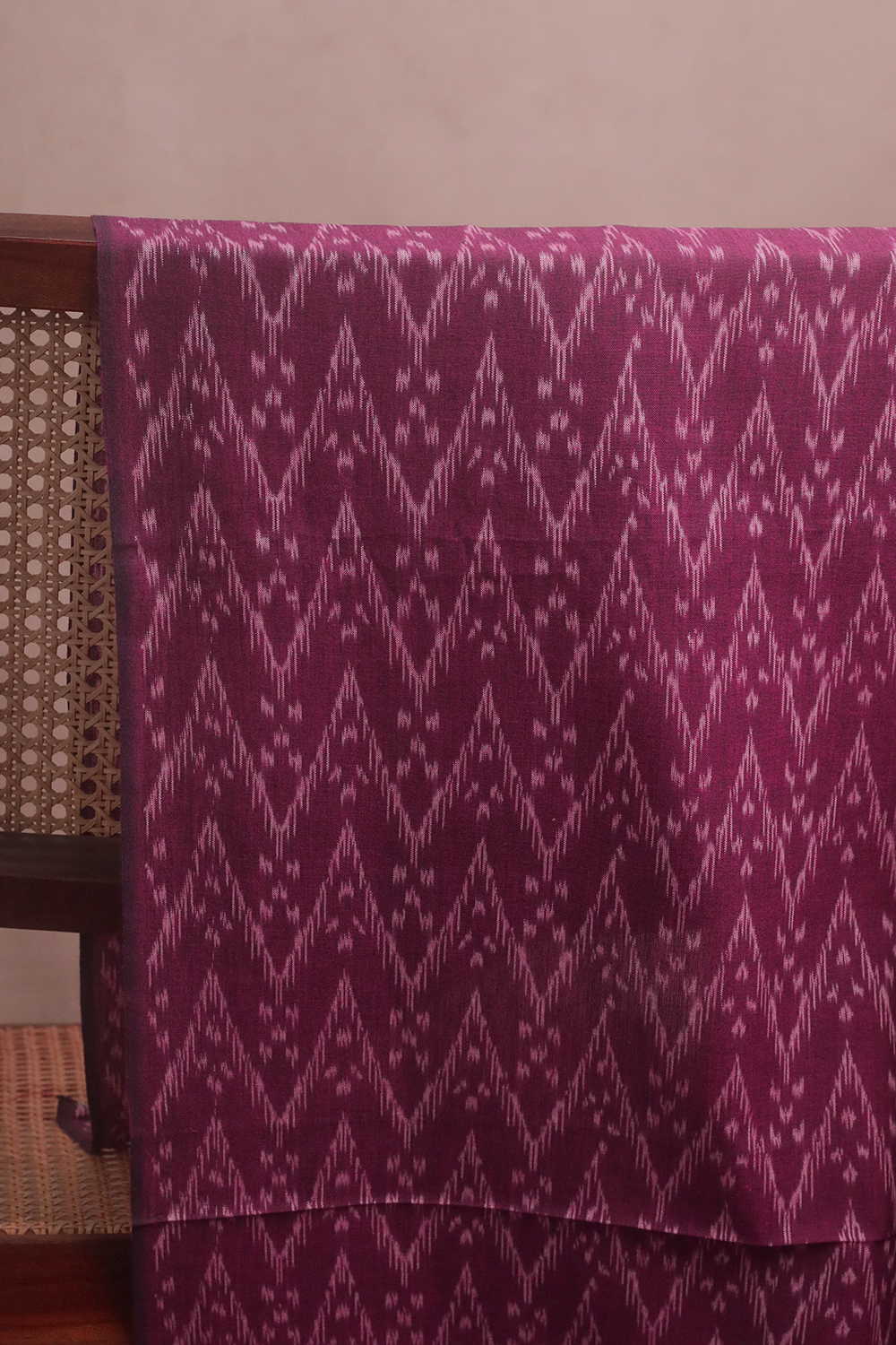 Purple with Chevron Design Ikat Cotton Fabric - Image 2