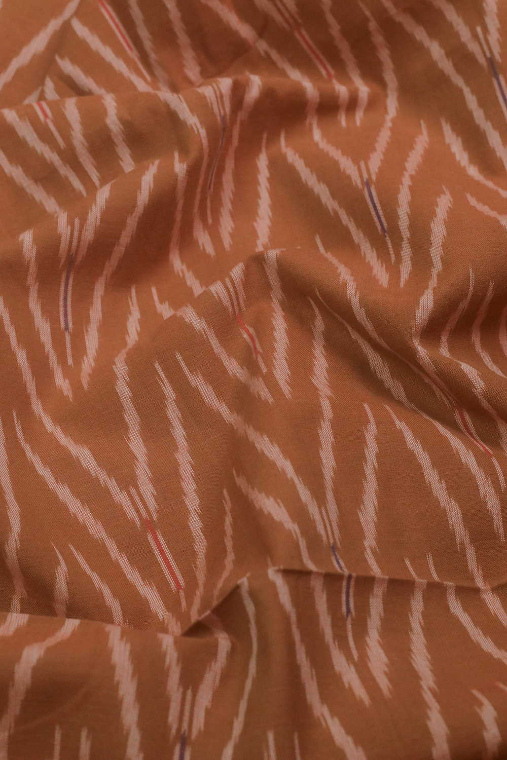 Darker Beige Ikat Cotton Fabric - Image 3